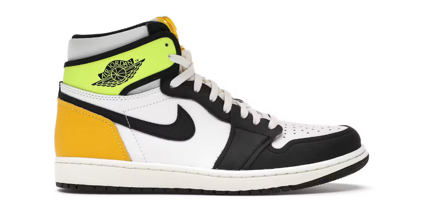 Jordan 1 High "White Black Volt University Gold"