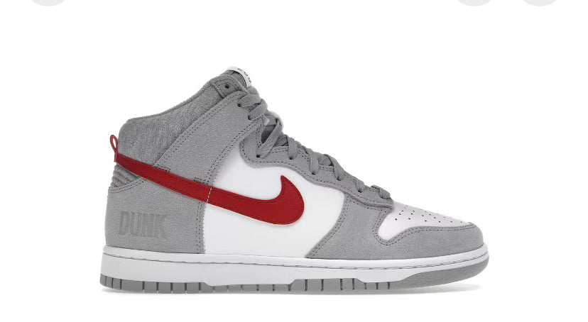 Nike Dunk High “Light Smoke Gray Gym Red”